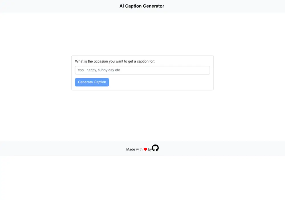 AI Caption Generator